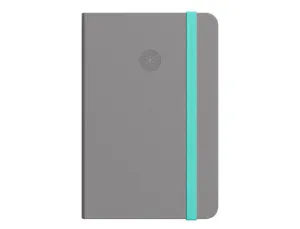 CUADERNO CON GOMILLA ANTARTIK NOTES TAPA DURA A5 HOJAS PUNTOS GRIS Y TURQUESA 100 HOJAS 80 GR FSC