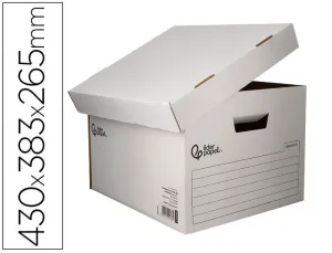 CAJON LIDERPAPEL CARTON 100% RECICLADO AUTOMATICO PARA 4 CAJAS ARCHIVO DEF. FOLIO / 5 ARCHIVADORES A-Z 430X383X265