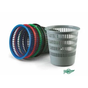 PAPELERA PLAST REJILLA FAIBO 306 ROJO