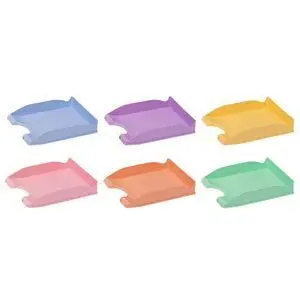 BANDEJA DE PLASTICO APILABLE CON PORTAETIQUETAS VE