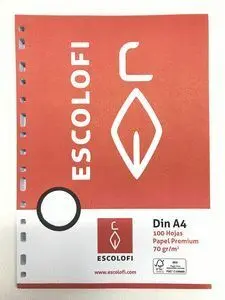 RECAMBIO A4 100H 70G CUADRO 4MM ESCOLOFI