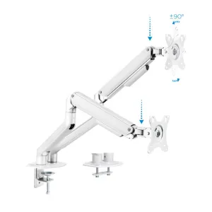 TOOQ SOPORTE MESA PANT GIRATORIO INCLINACION 2 BRAZOS 17-32 - COLOR BLANCO