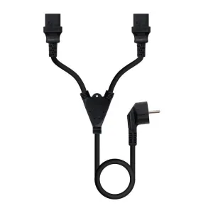 NANOCABLE CABLE DE ALIMENTACION CEE7 MACHO A 2X C-13 HEMBRA 1.80M - COLOR NEGRO