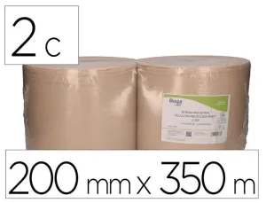 PAPEL SECAMANOS BUNZL GREENSOURCE NATURE 2 CAPAS CELULOSA RECICLADA KRAFT 200 MM X 350 MT PAQUETE DE 2