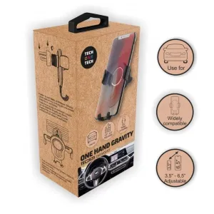 TECHONETECH SOPORTE DE COCHE PARA SMARTPHONES HASTA 6.5 POR GRAVEDAD - FIJACION A SALIDA DE VENTILACION