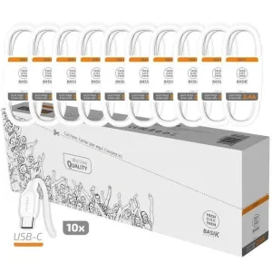 TECHONETECH BASIK PACK DE 10 CABLES USB-A MACHO - USB-C MACHO - LONGITUD 1M