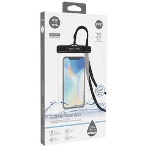 TECHONETECH FUNDA IMPERMEABLE PARA SMARTPHONE HASTA 7 - CON COLGANTE - RESISTENCIA IPX8 - FABRICADA EN PVC