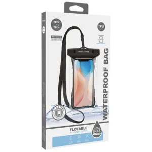 TECHONETECH FUNDA IMPERMEABLE PARA SMARTPHONE HASTA 7.5 - CON COLGANTE - RESISTENCIA IPX8 - FABRICADA EN TPU
