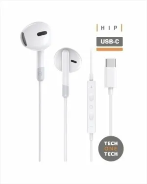 TECHONETECH EAR TECH HIP AURICULARES INTRAURALES USB-C - MICROFONO INTEGRADO - ASISTENTE VOZ - CABLE DE 1.20M