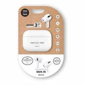 TECHONETECH AURICULARES INALAMBRICOS BLUETOOTH TWS - HASTA 30H DE REPRODUCCION - IPX5 - COLOR BLANCO