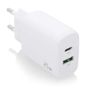 AISENS CARGADOR 25W - 1XUSB-C PD3.0 - 1XUSB-A QC3.0 - COLOR BLANCO