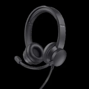 TRUST AYDA AURICULARES CON MICROFONO USB - DIADEMA AJUSTABLE - CONTROLES EN AURICULAR - COLOR NEGRO