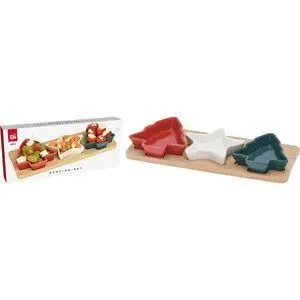 SET 4 BOLS CON TABLA BAMBU
