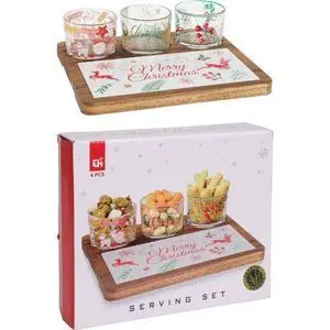SET 4 PIEZAS 4 VASOS CON TABLA