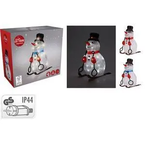 DECORACION LUMINOSA MUÑECO NIEVE 31CM