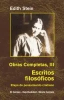 EDIHT STEIN. OBRAS COMPLETAS. VOL. III