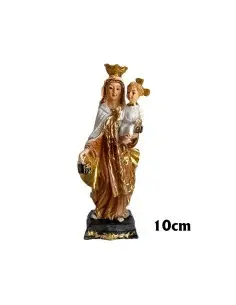 VIRGEN CARMEN RES 10CM BASE CUADRADA CON DORADOS