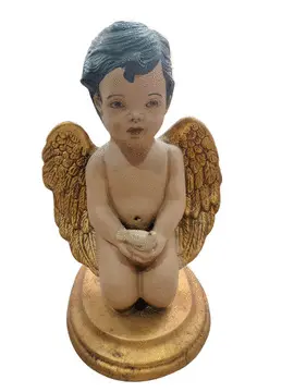 ÁNGEL CON PALOMA MARMOLINA 18 CM