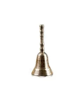 CAMPANA MESA LATÓN PLATEADA 12CM SONIDO NAVIDAD