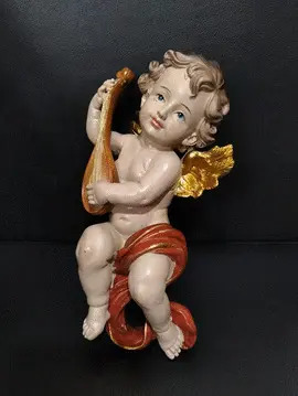 ÁNGEL EN RESINA PARA COLGAR, CON VIOLÍN. 18 CM