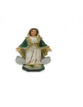 ESTATUA VIRGEN MILAGROSA CON MEDALLAS .