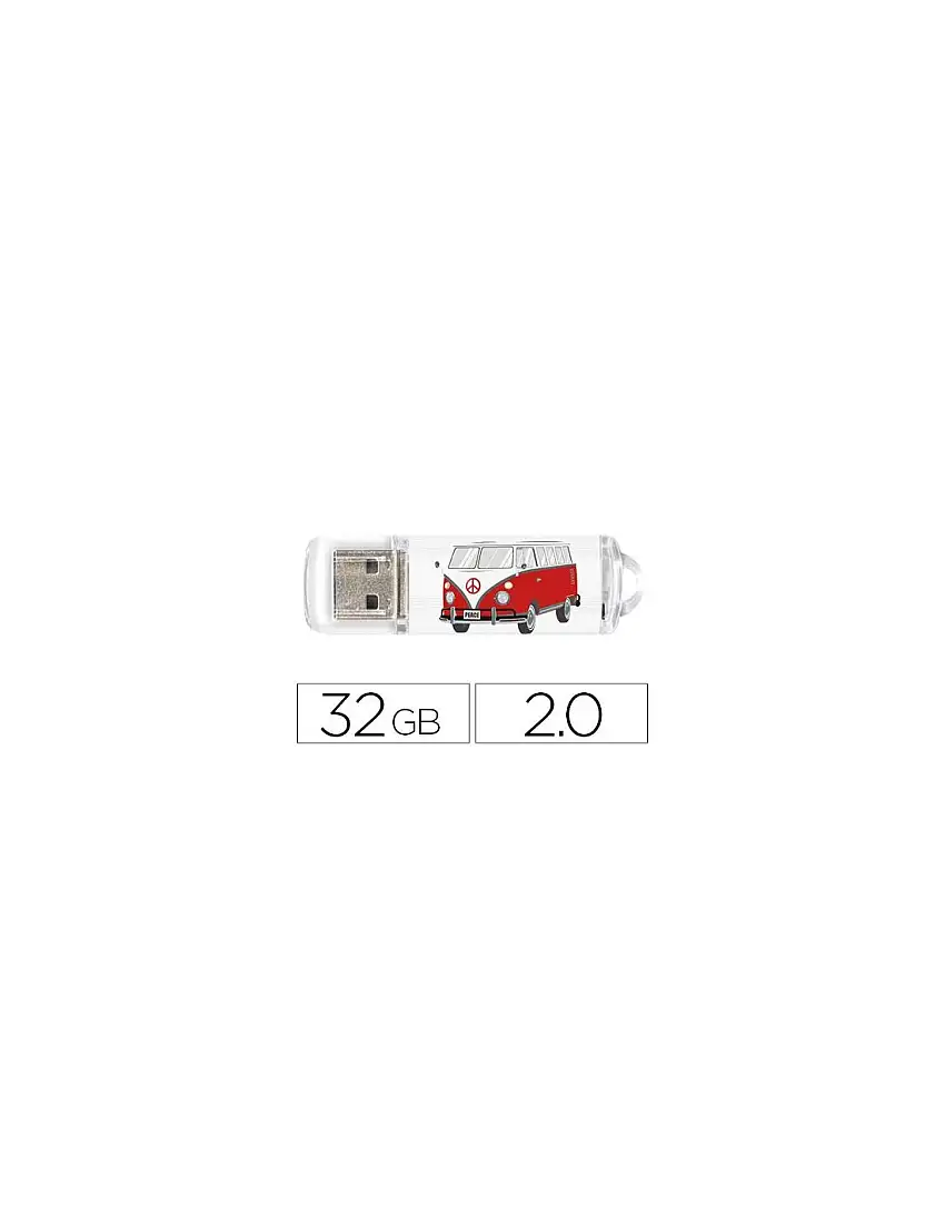 Memoria Usb Techonetech Flash Drive 32 Gb 2.0 Camper Van-Van