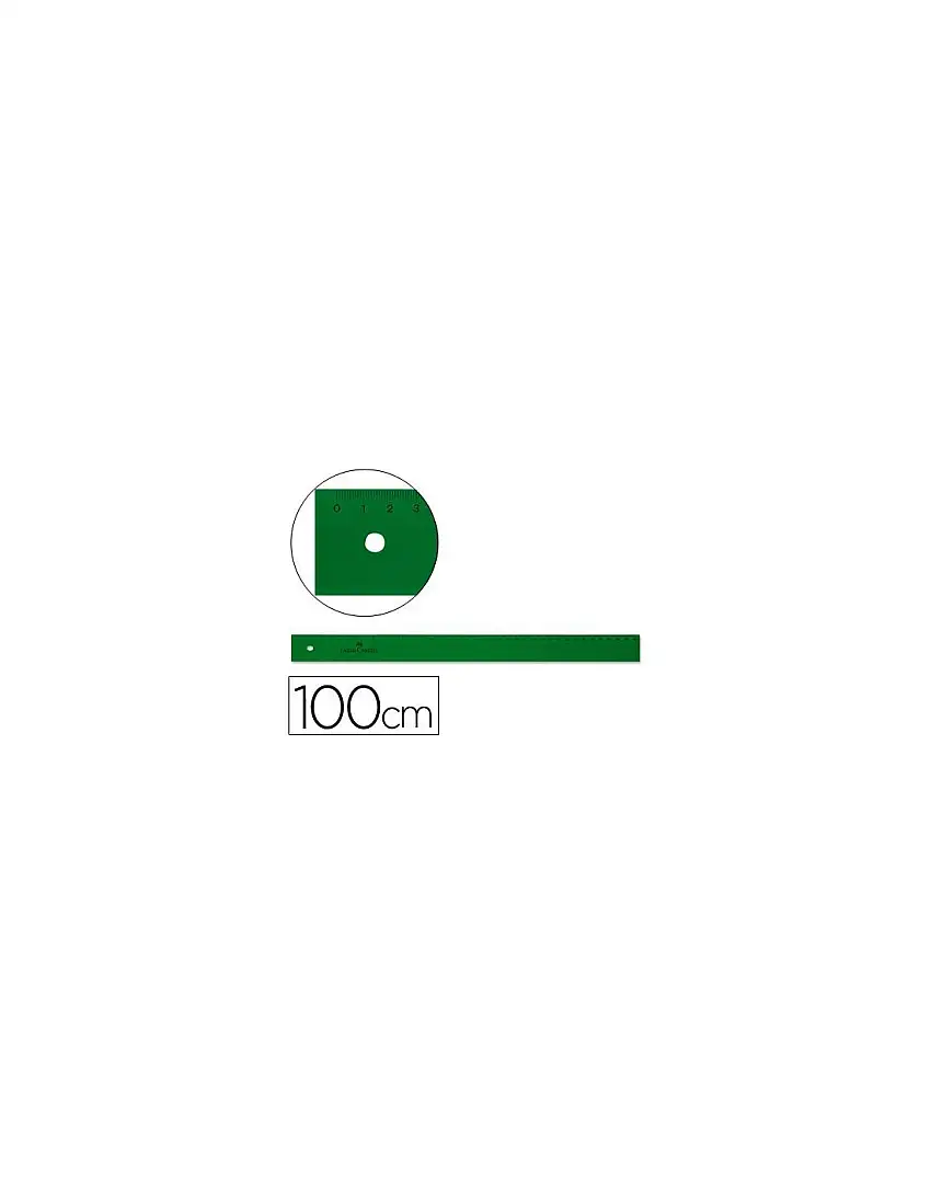Regla Faber Castell 100 Cm Plastico Verde