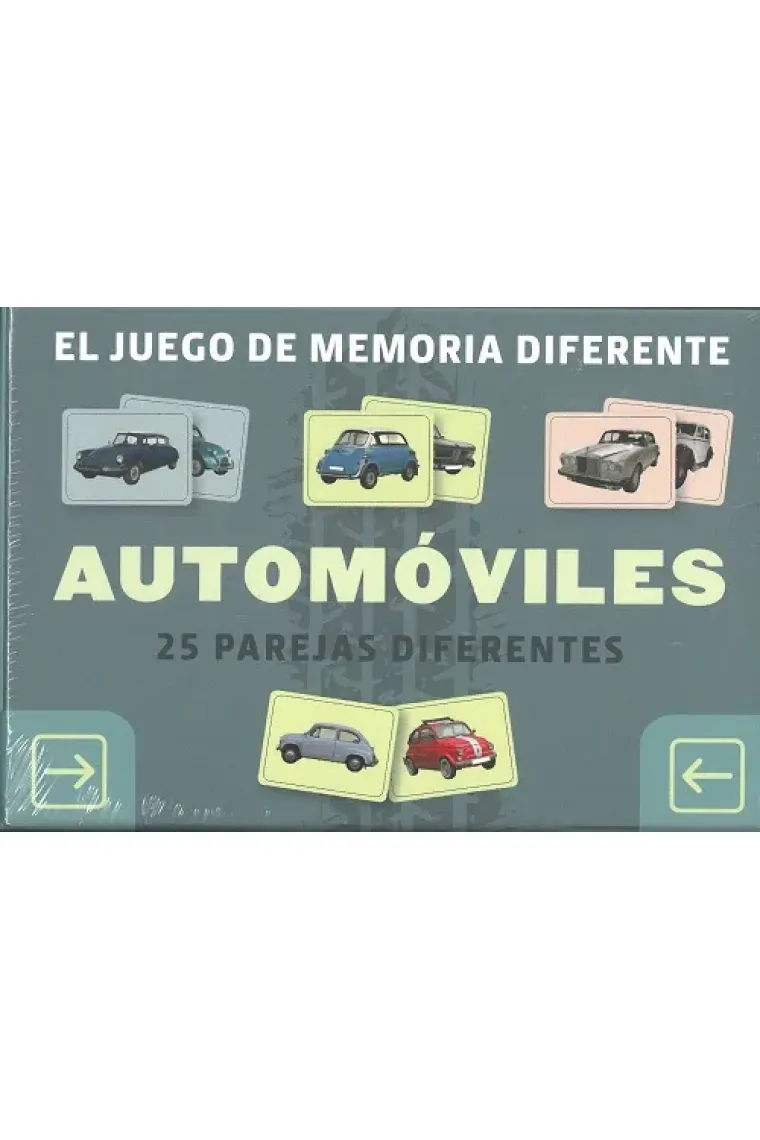El juego de memoria diferente. Automóviles (25 parejas diferentes)