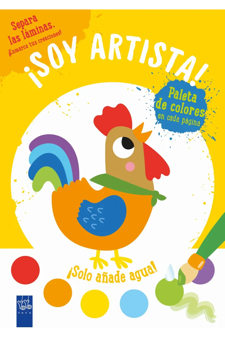 ¡Soy artista! Gallo (con colores y pincel)